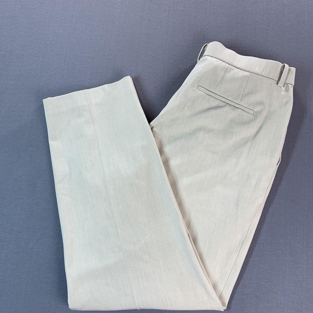 Uniqlo Dress Pants Mens XL 33x28 Beige Flat Front Stretch Business Office‎
